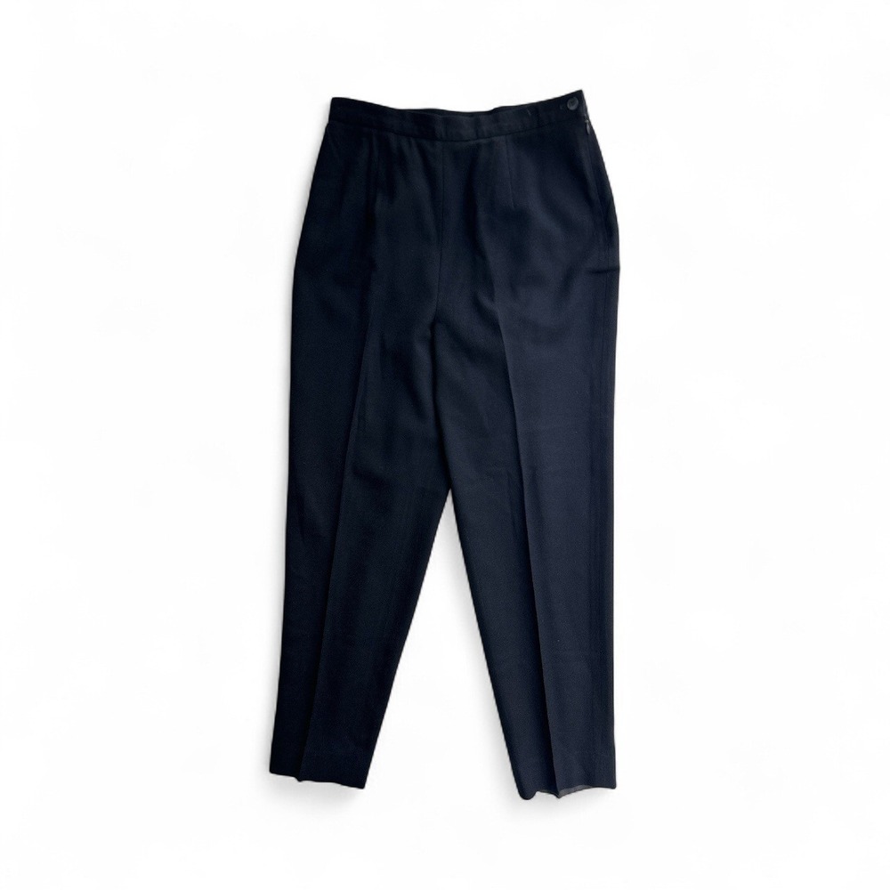 Evan Picone Women's Worsted‎ Wool Dress Pants Lined High Waist Black Size 10